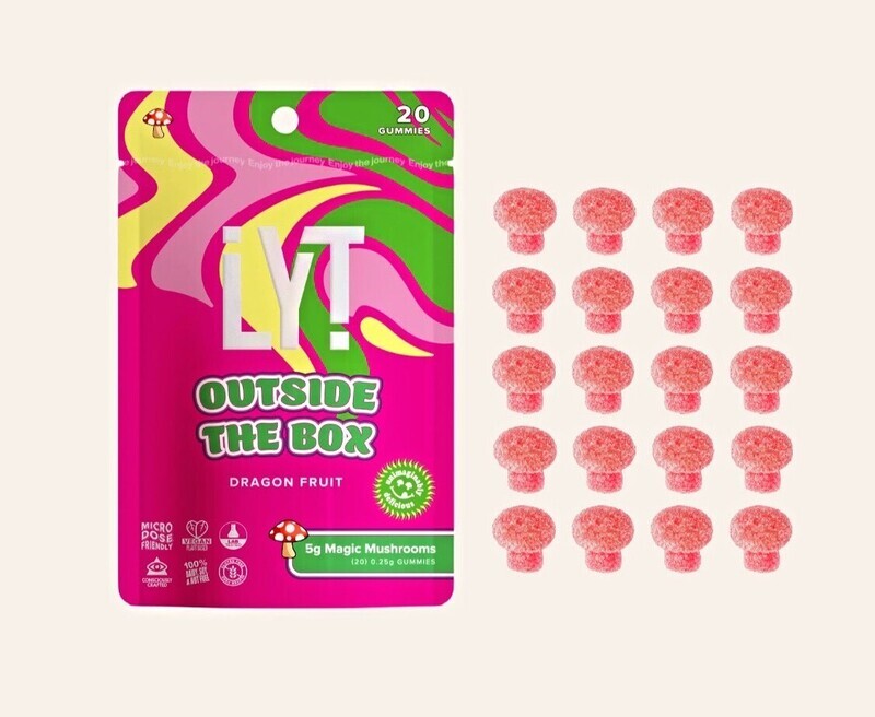 LYT -Mushroom Gummies 5g Bag - Outside the Box
