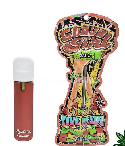 Devour 2G Live Resin Disposable - Guava Girl, Sativa
