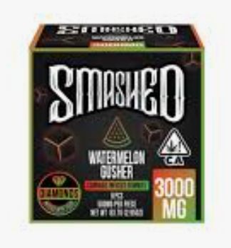 3000mg SMASHED Gummies, Watermelon Gushers, Indica