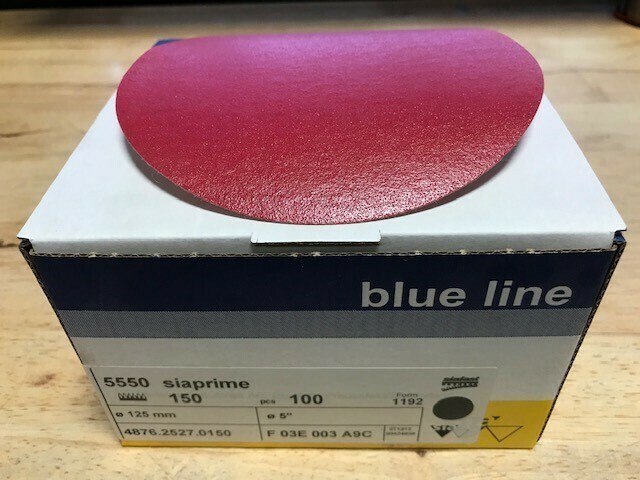 SIA 5&quot; Velcro Sanding Disc 150 Grit (Box of 100)