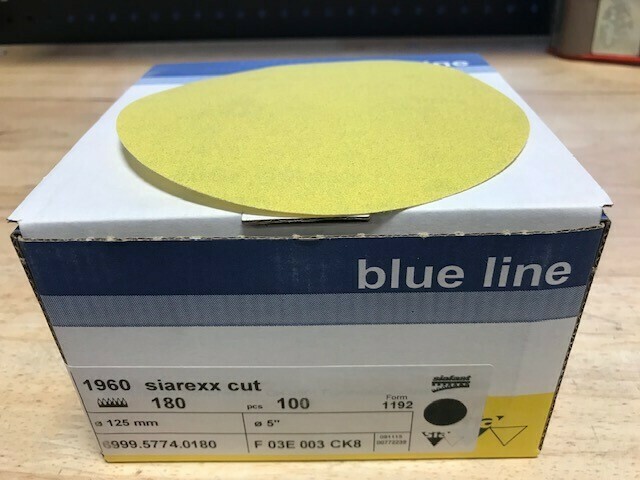 SIA 5&quot; Velcro Sanding Disc 180 Grit (Box of 100)