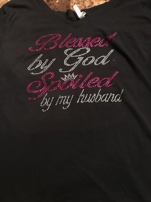 Black  Blessed by God Spoiled by my Husband T-shirt