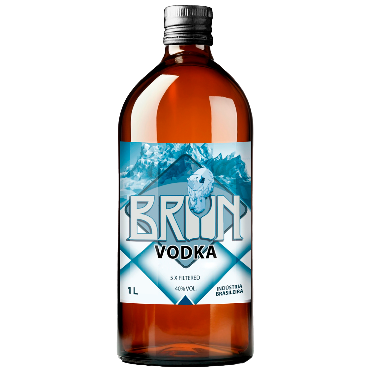 Brun Vodka Glass Bottle 1L