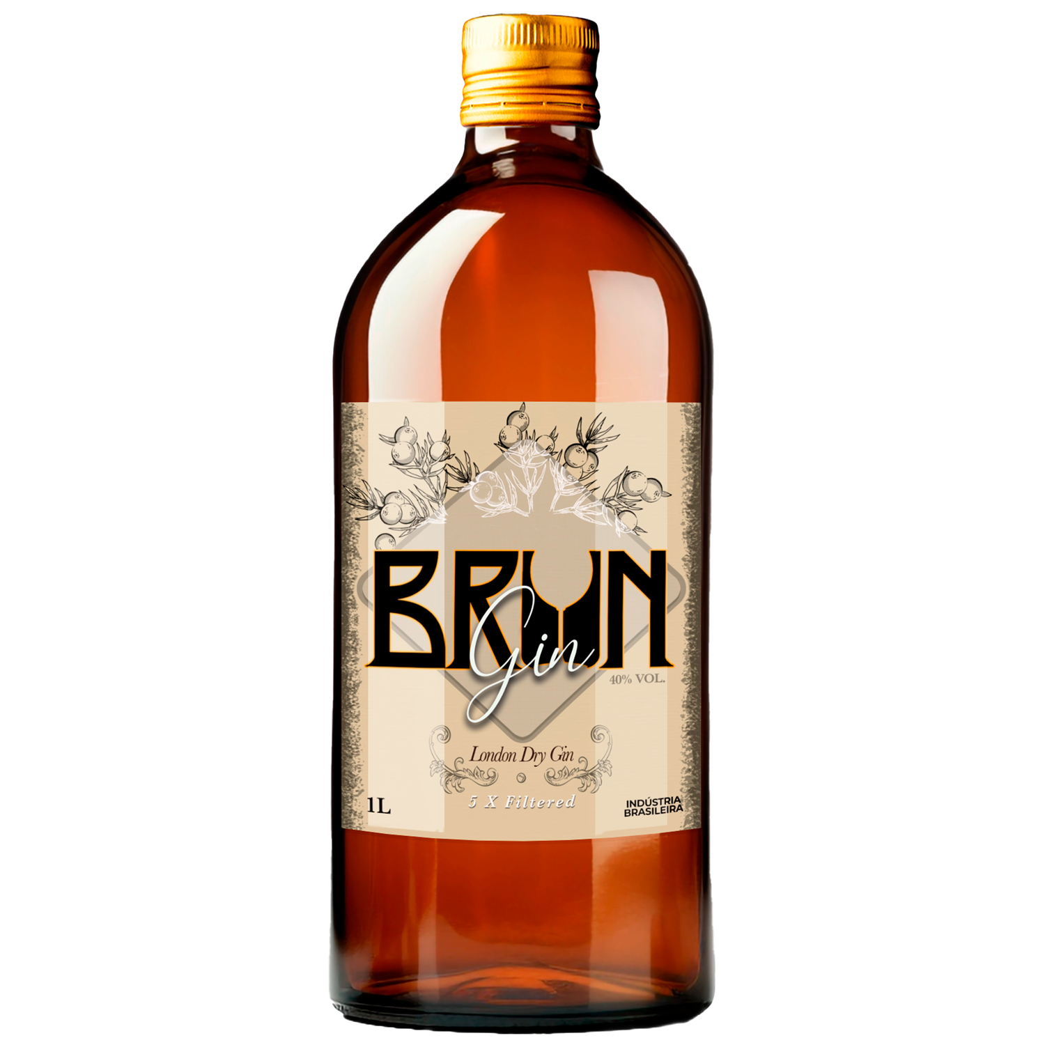 Brun Gin Glass Bottle 1L