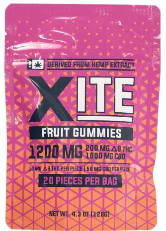 XITE 5:1 CBD + Delta-9 THC Gummies  20ct  Fruit Flavors