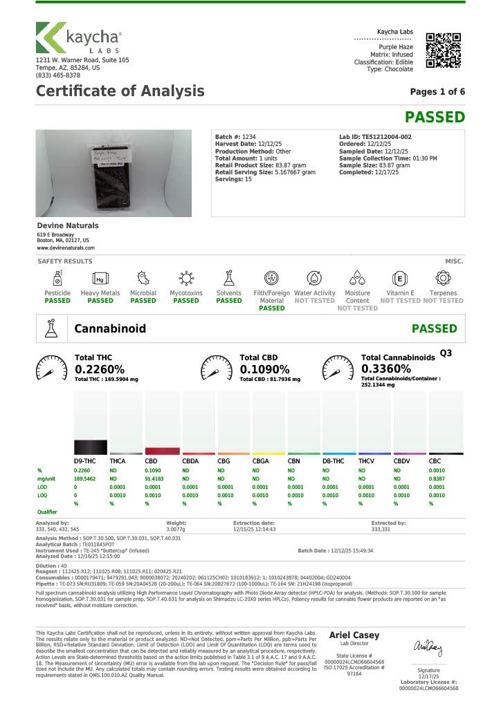 Devine Chocolates Purple Haze