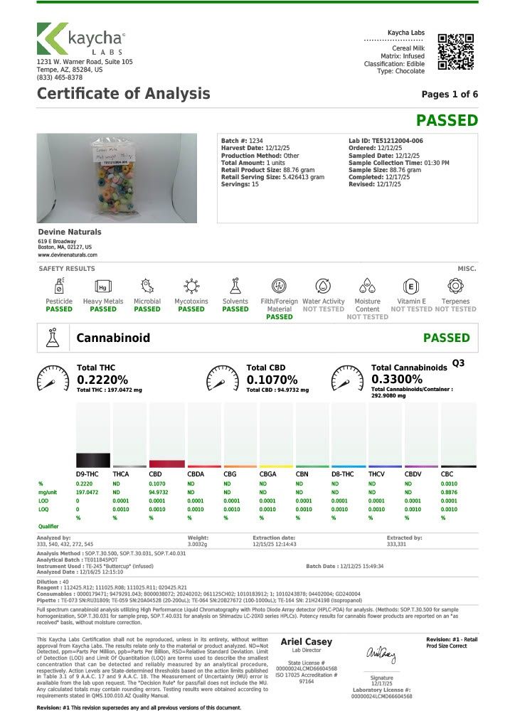 Devine Chocolates Cereal Milk