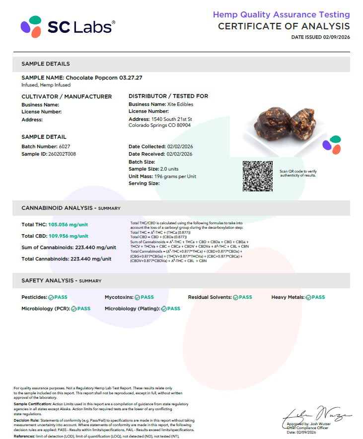 Xite Chocolate Popcorn DELTA 9 THC