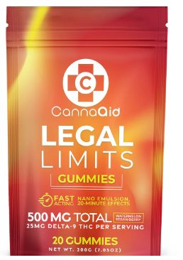Canna Aid Legal Limit D9 25mg 20ct Gummies