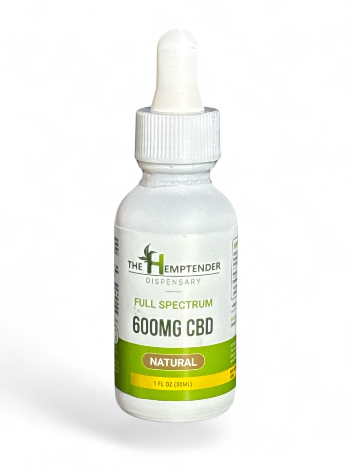 The Hemptender 600mg  Full Spectrum CBD Tincture  Natural Flavor
