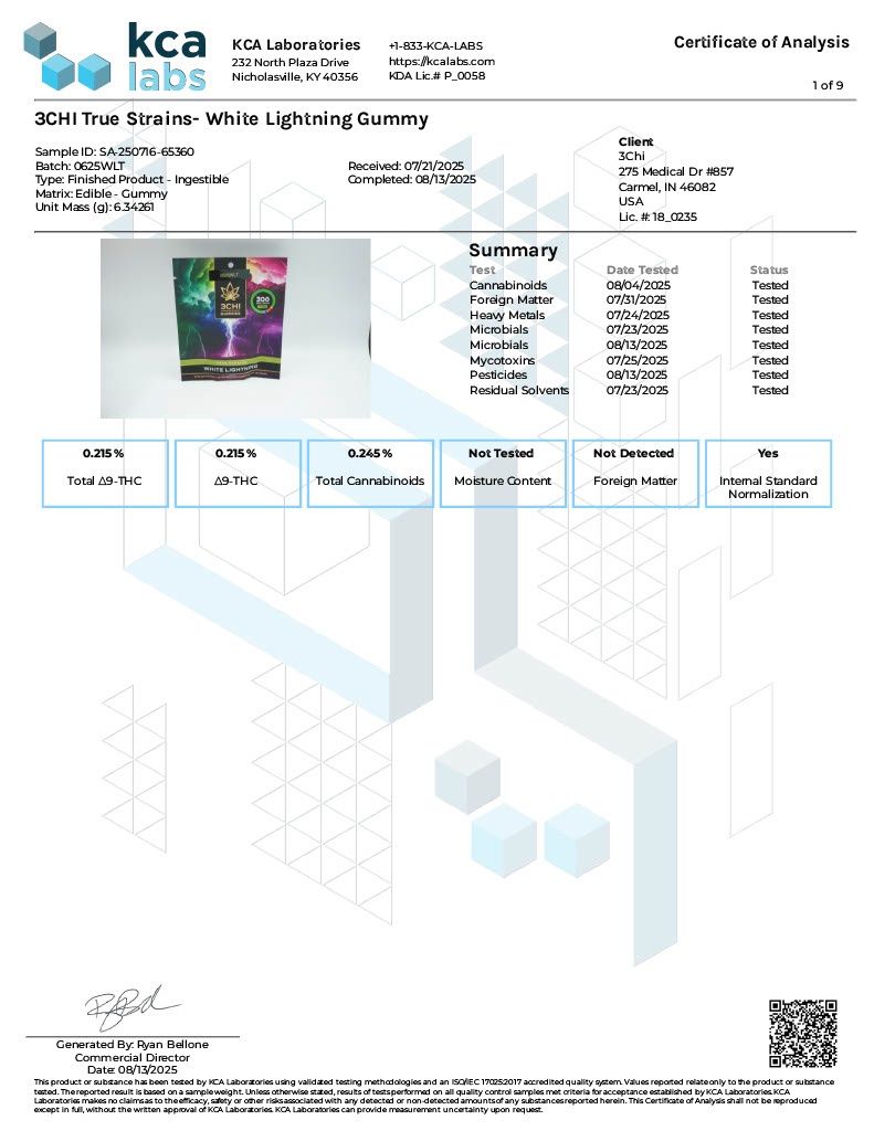 3chi Edibles True Strains White Lighting 20ct