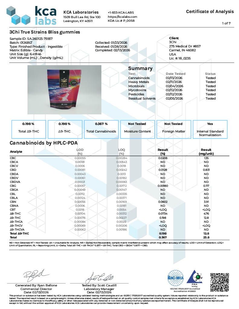 3chi Edibles True Strains Bliss 20ct