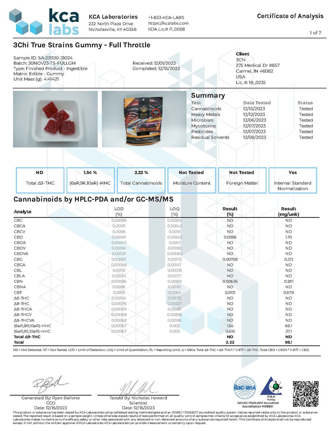 3Chi True Strains THC Blend Gummies – 20ct – Full Throttle Sativa