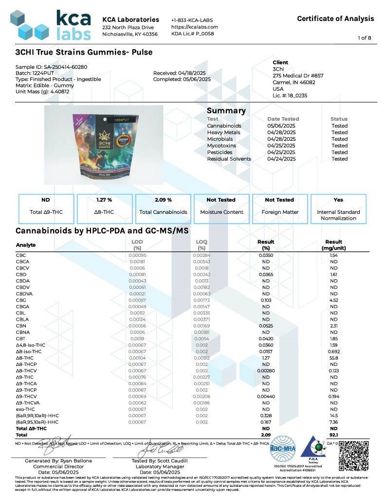 3chi Edibles True Strains  Pulse