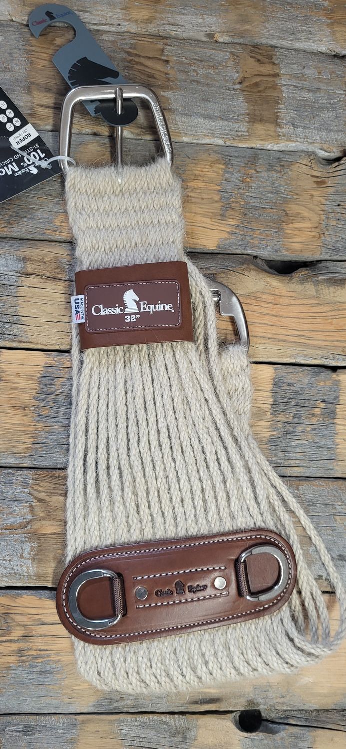 Classic Equine Mohair Roper cinch