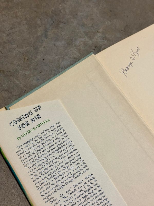 Coming Up for Air by George Orwell (Harcourt, Brace and Company Hardcover Edition, 1950)