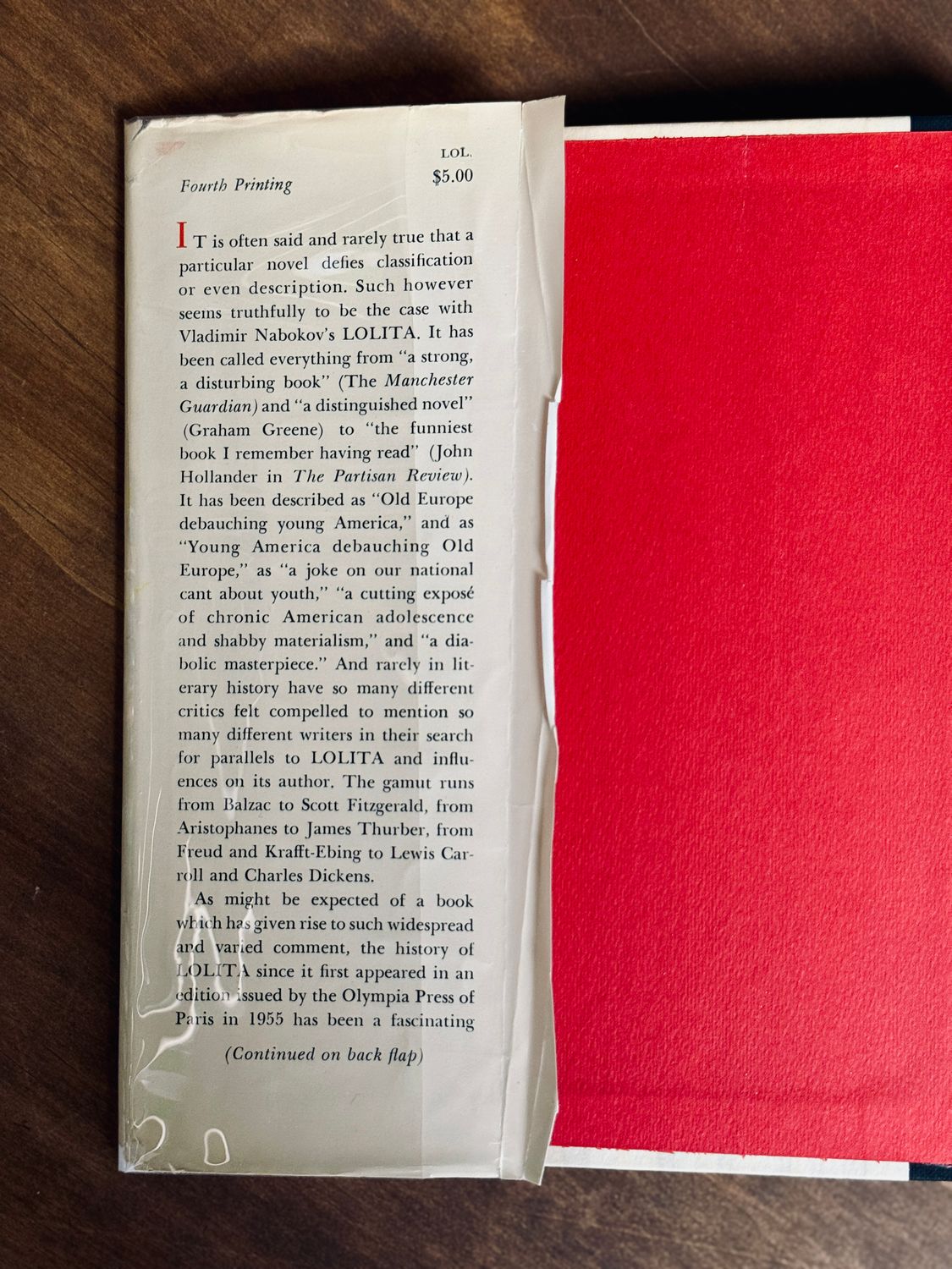 Lolita by Vladimir Nabokov (G.P. Putnam’s Sons Hardcover Edition, Fourth Impression 1958)