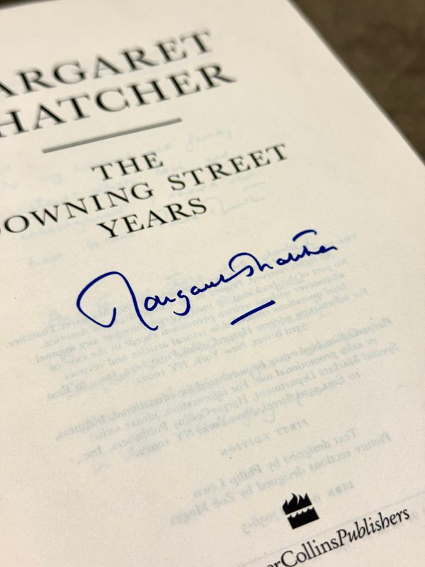 The Downing Street Years by Margaret Thatcher (HarperCollins First Edition Hardcover, Signed)