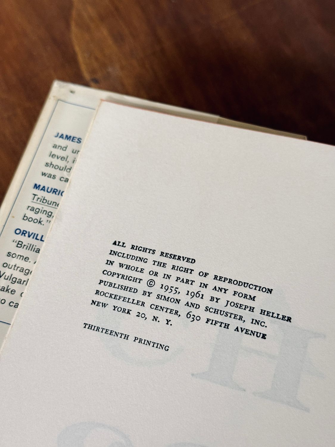 Catch-22 by Joseph Heller (Simon &amp; Schuster Hardcover Edition, Thirteenth Printing)