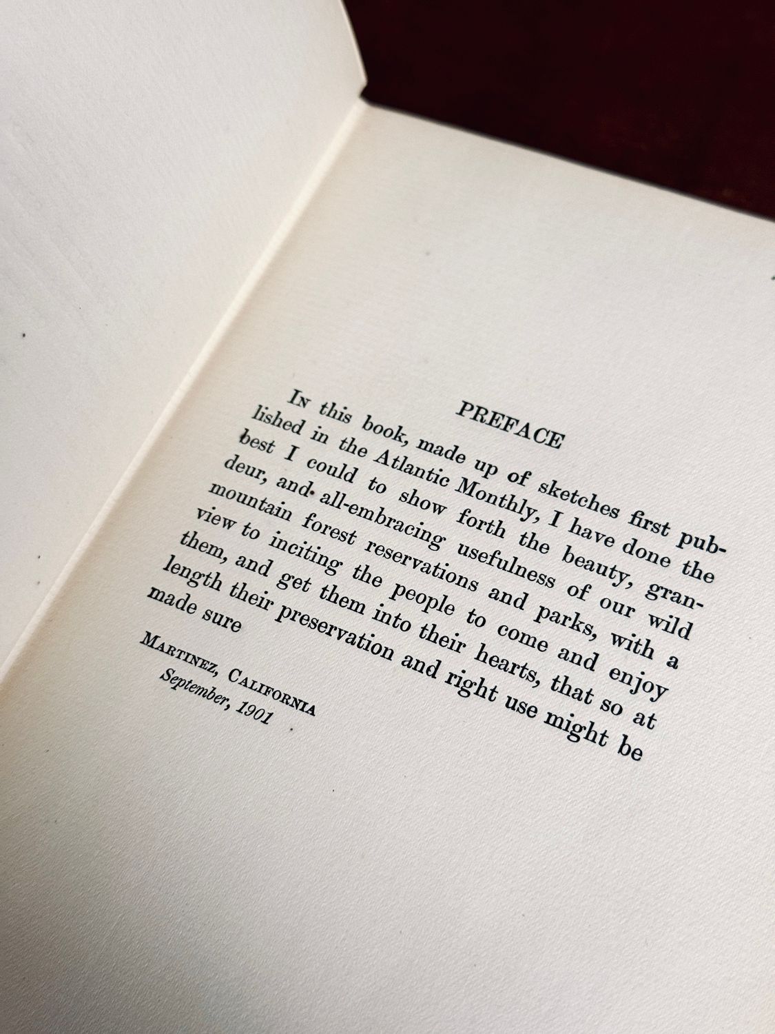 Our National Parks by John Muir (1901 Houghton Mifflin First Edition Hardcover, Presentation Inscription to P. G. Gates, 1908)