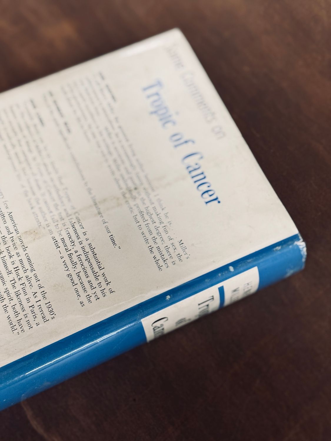 Tropic of Cancer by Henry Miller (Grove Press Hardcover Edition, Fourth Printing 1961)