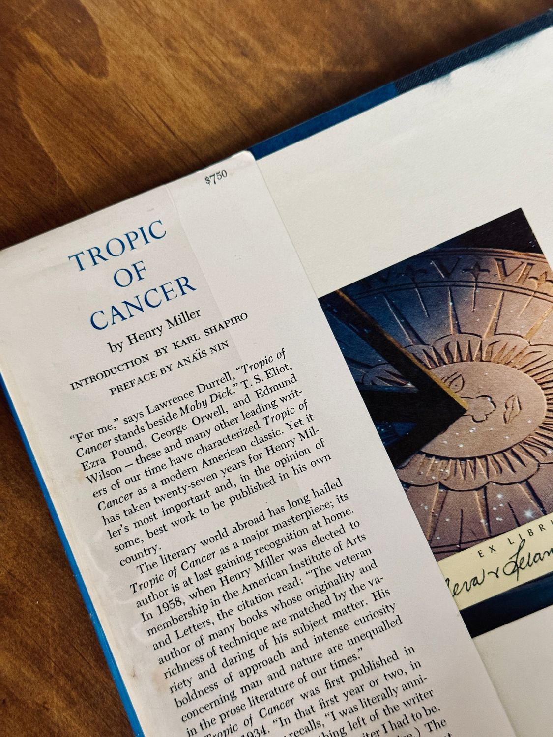 Tropic of Cancer by Henry Miller (Grove Press Hardcover Edition, Fourth Printing 1961)