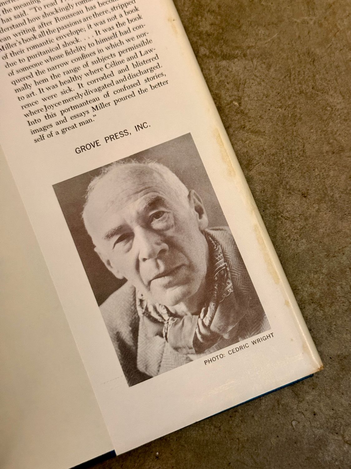 Tropic of Cancer by Henry Miller (Grove Press Hardcover Edition, Fourth Printing 1961)