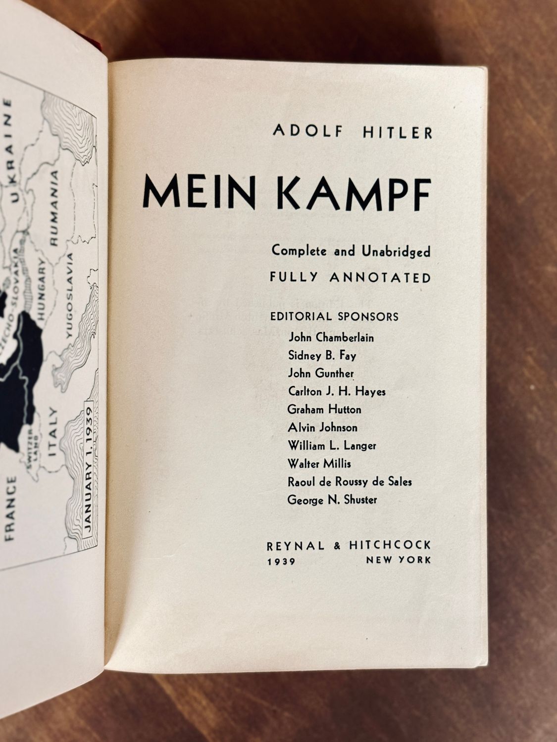 1939 Mein Kampf — First U.S. Annotated Edition (Unexpurgated, First Printing)