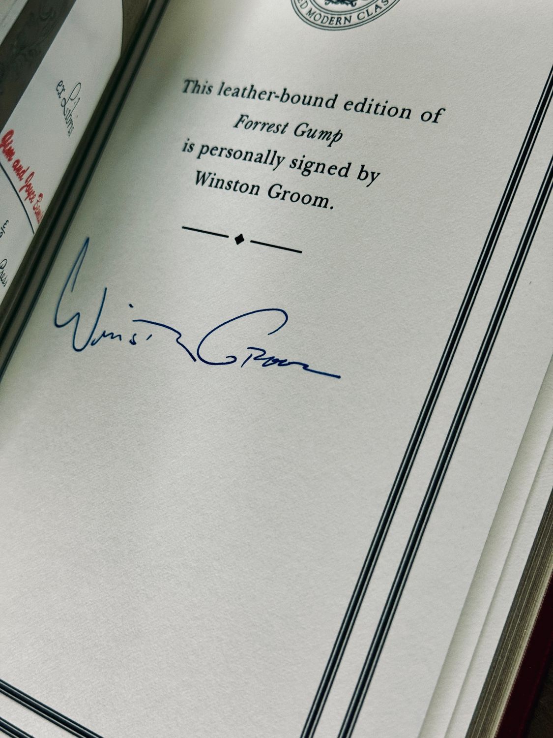 Forrest Gump by Winston Groom (Easton Press Signed Limited Edition)