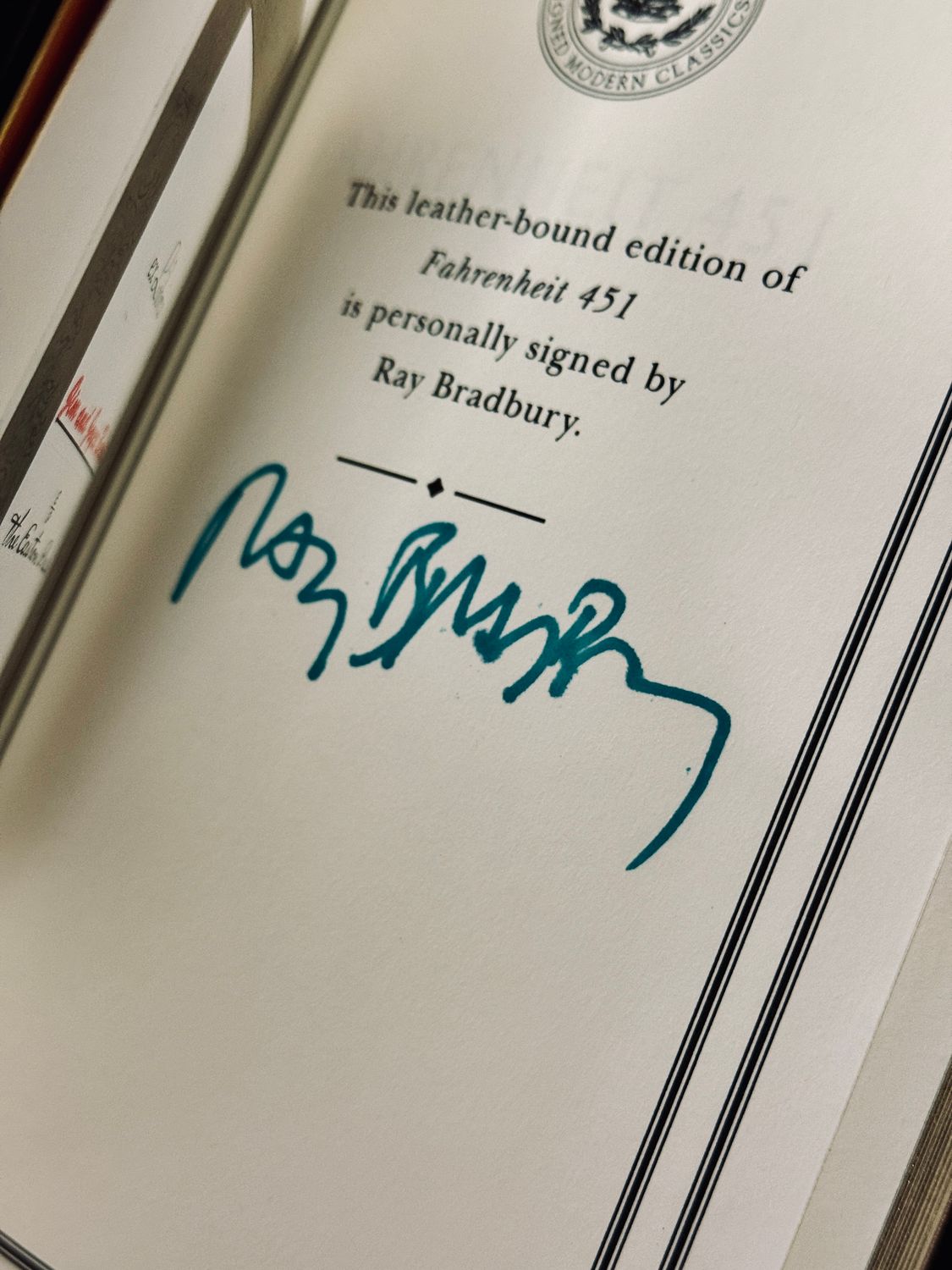 Fahrenheit 451 by Ray Bradbury (Easton Press Signed Limited Edition)