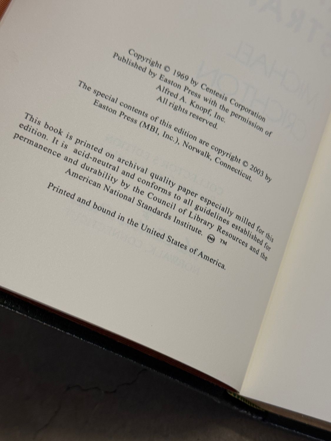 The Andromeda Strain by Michael Crichton (Easton Press Signed Limited Edition)