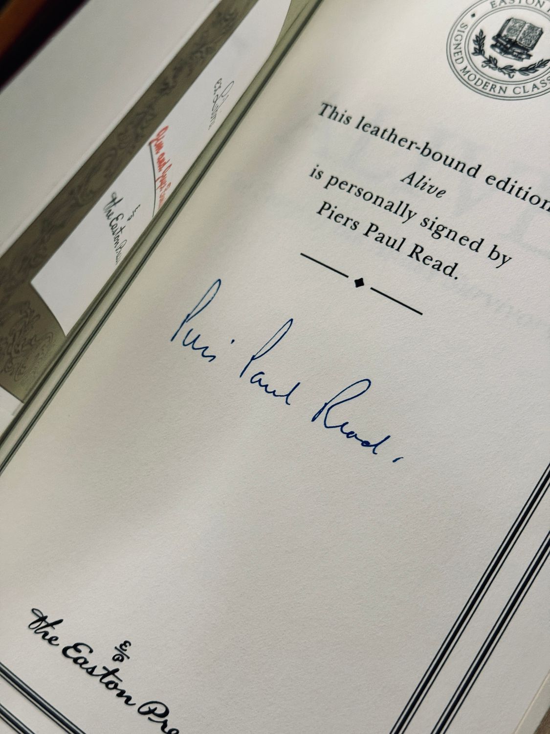 Alive: The Story of the Andes Survivors by Piers Paul Read (Easton Press Signed Limited Edition)