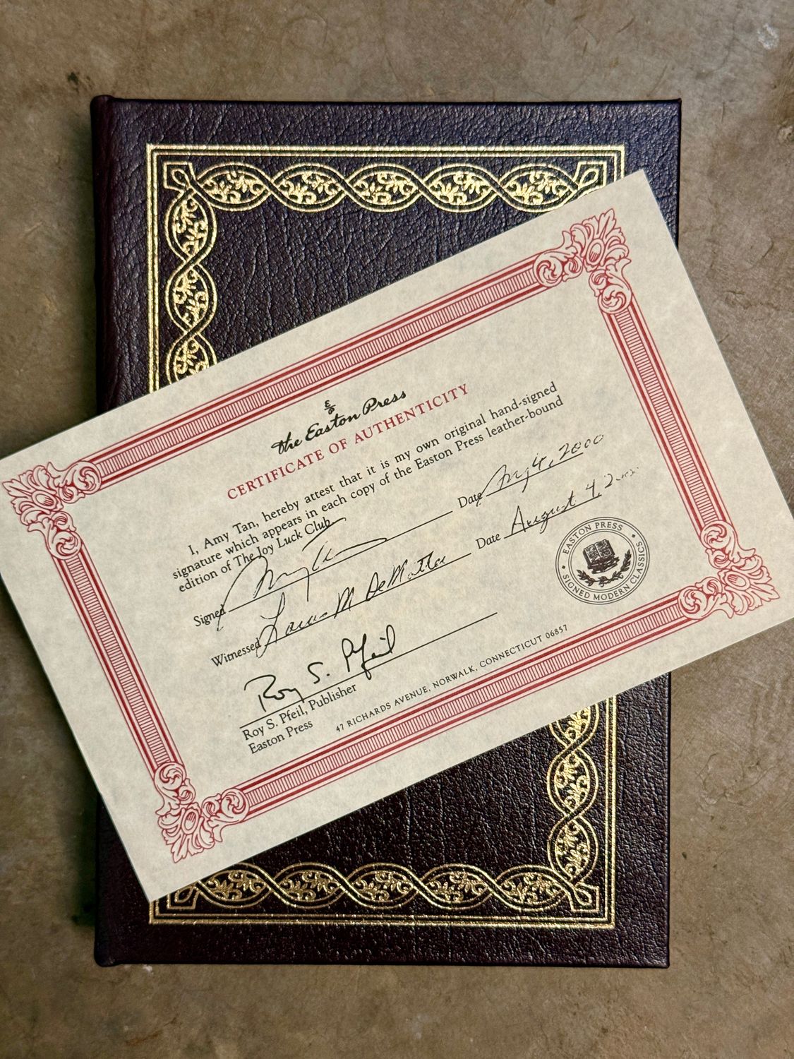 The Joy Luck Club by Amy Tan (Easton Press Signed Modern Classics Edition)