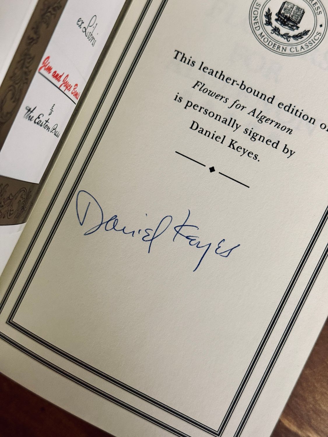Flowers for Algernon by Daniel Keyes (Easton Press Signed Modern Classics Edition)