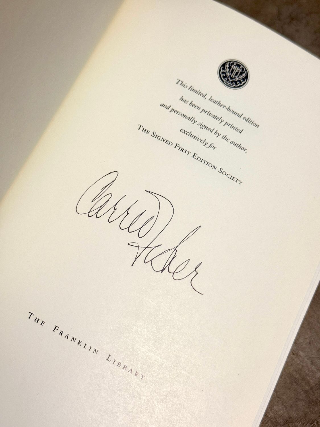 Delusions of Grandma by Carrie Fisher (Franklin Library Signed First Edition Society)