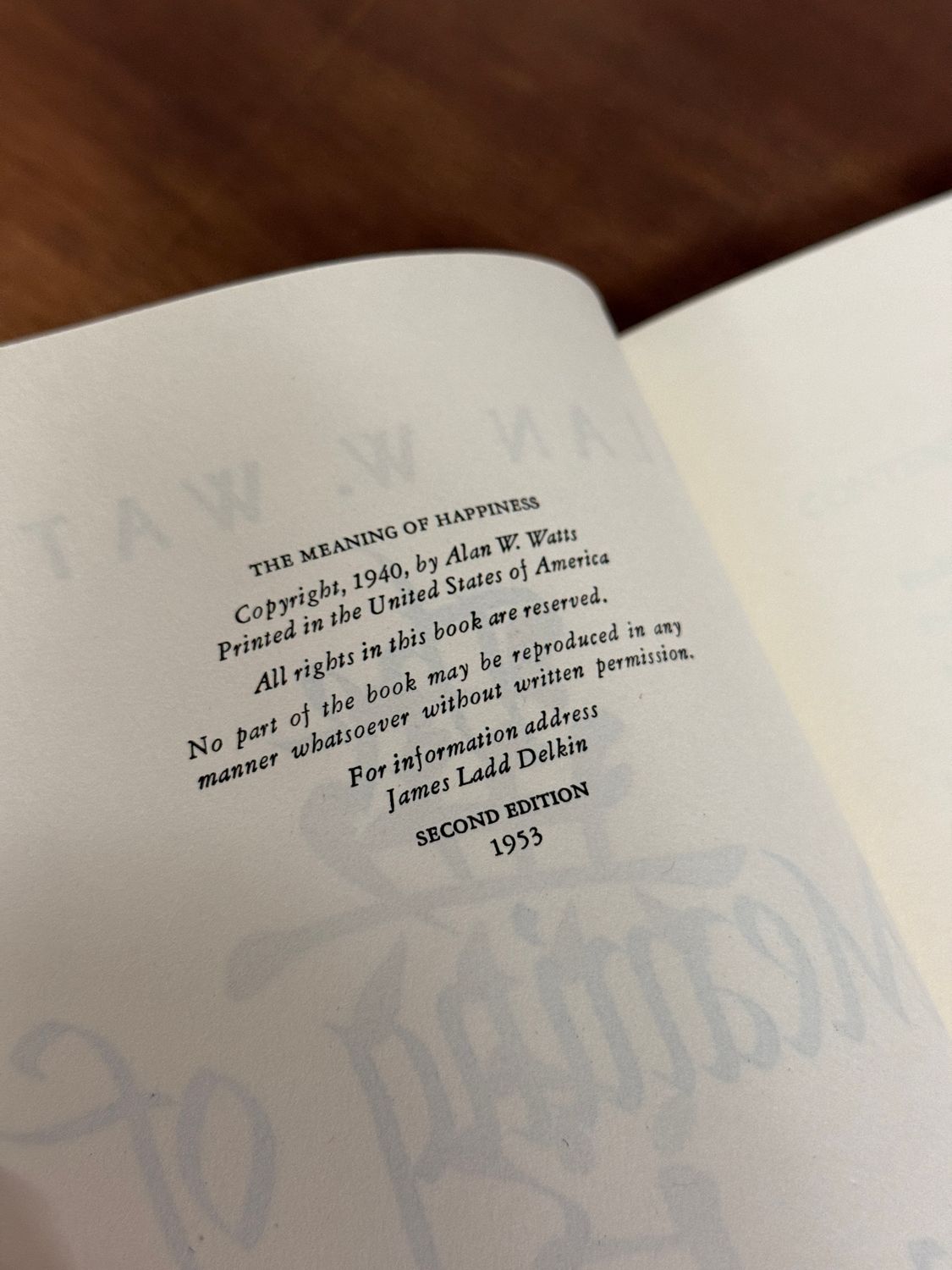 The Meaning of Happiness by Alan Watts (Second Edition Hardcover, 1953)