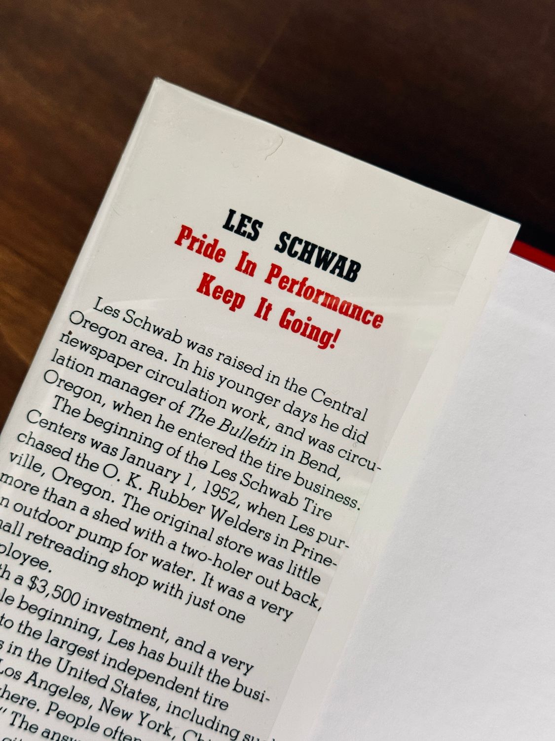 Pride in Performance by Les Schwab (Signed, Third Printing, 1996)