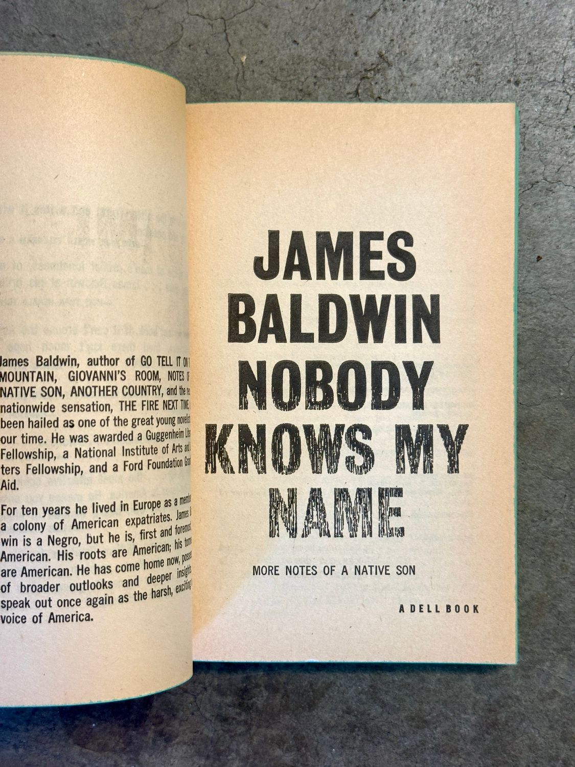Nobody Knows My Name: More Notes of a Native Son by James Baldwin (First Dell Printing, Mass Market Paperback, 1963)