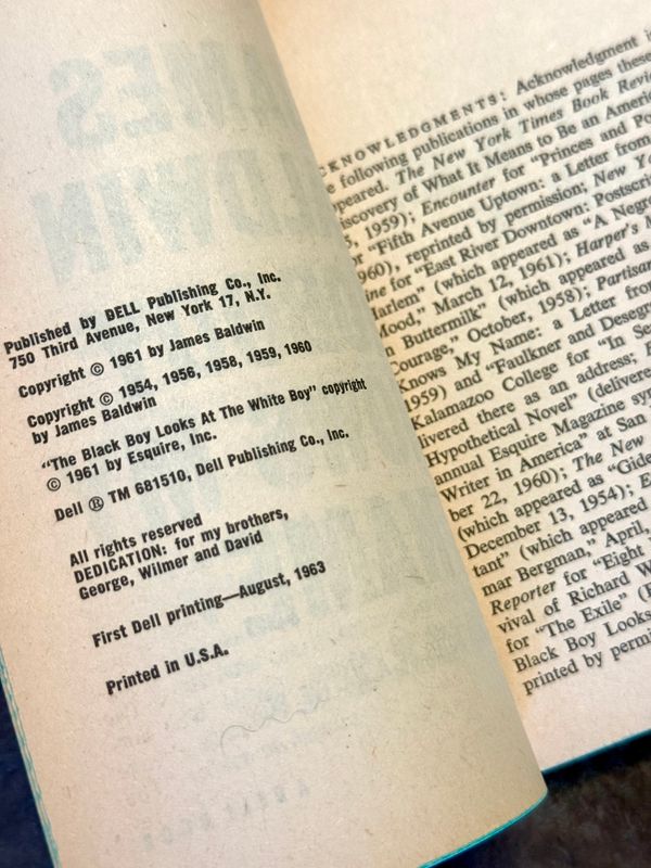 Nobody Knows My Name: More Notes of a Native Son by James Baldwin (First Dell Printing, Mass Market Paperback, 1963)