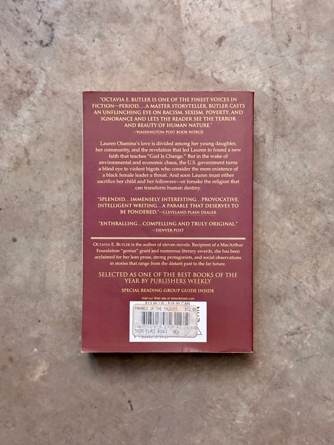 Parable of the Talents by Octavia E. Butler (Signed Warner Books Trade Paperback, 2nd Printing, 2000)