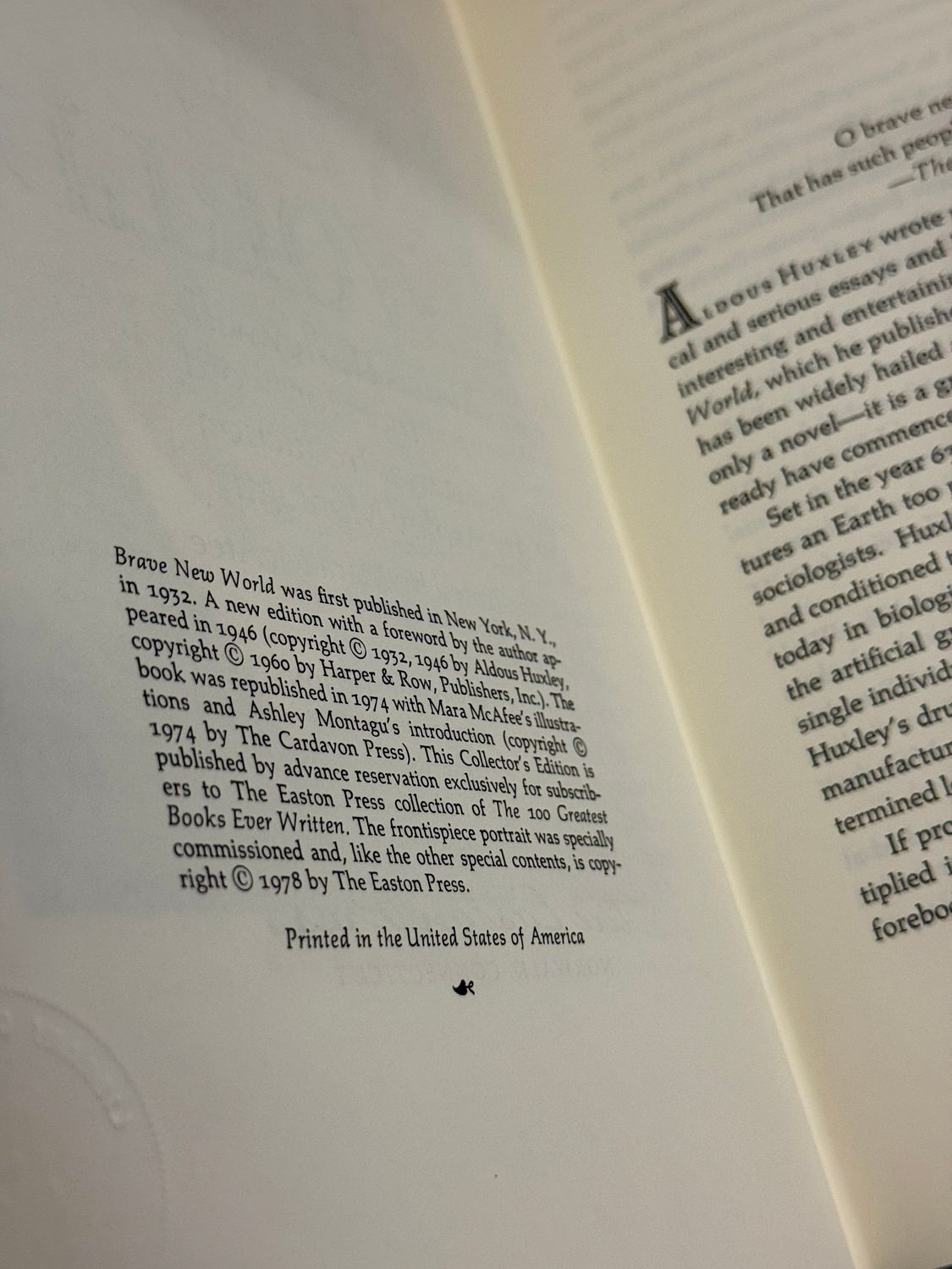 Brave New World by Aldous Huxley (Easton Press Collector’s Edition, 1978)