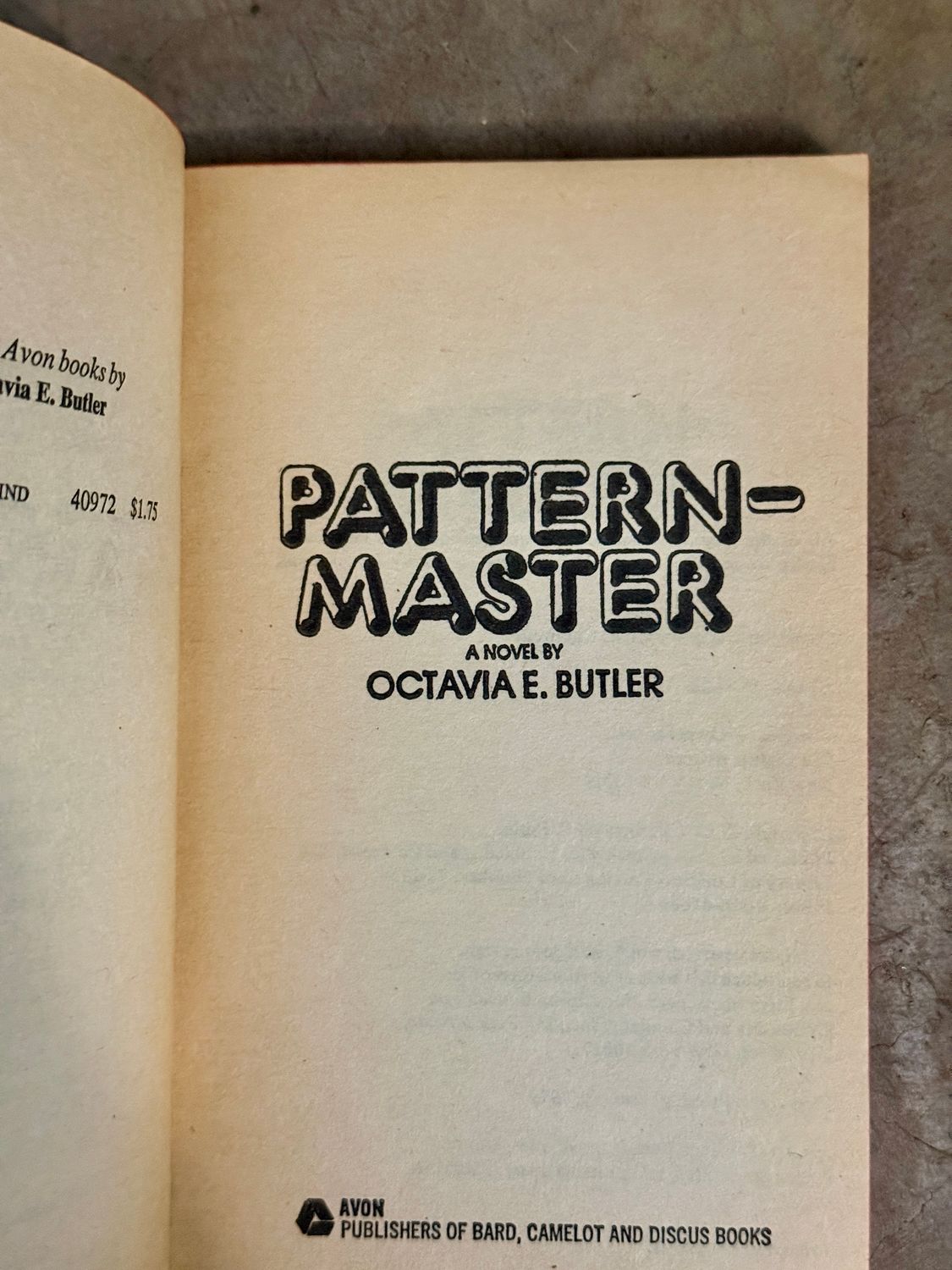 Patternmaster by Octavia E. Butler (First Avon Paperback Printing, 1979, Vintage Mass-Market)