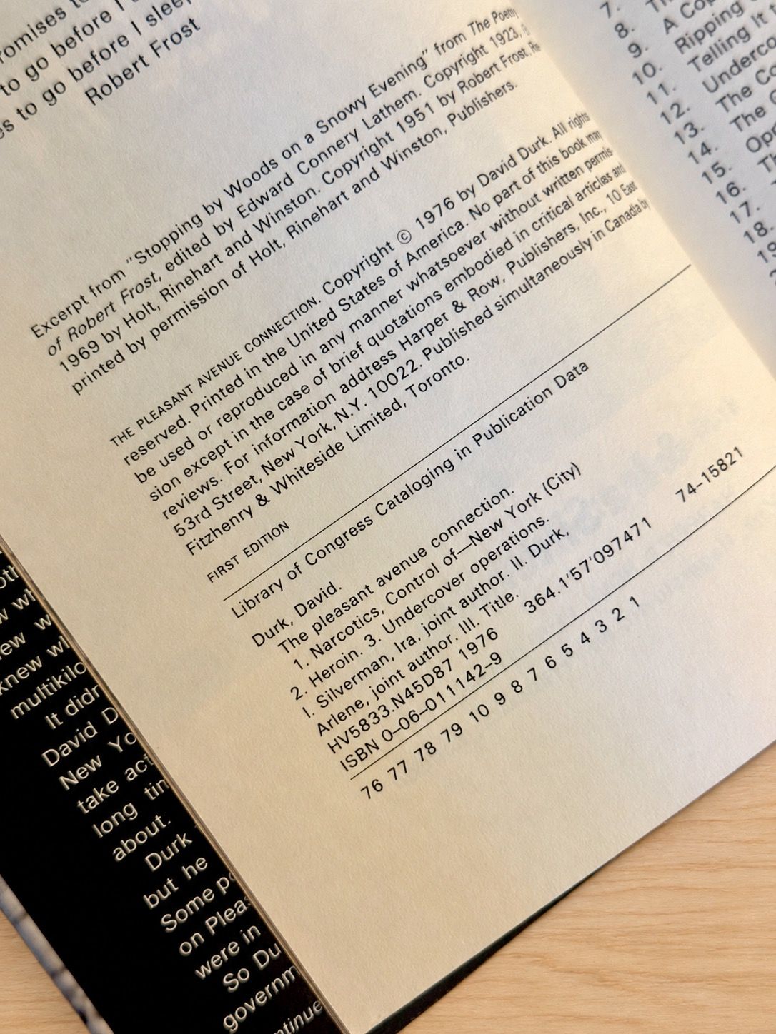 The Pleasant Avenue Connection by David Durk &amp; Ira Silverman (First Edition, First Printing, 1976 Hardcover)