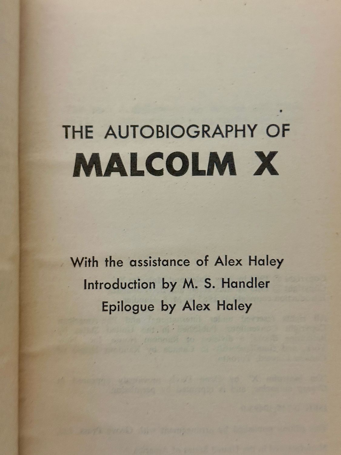 The Autobiography of Malcolm X as Told to Alex Haley (Ballantine Books Mass-Market Paperback, 11th Printing, 1983)