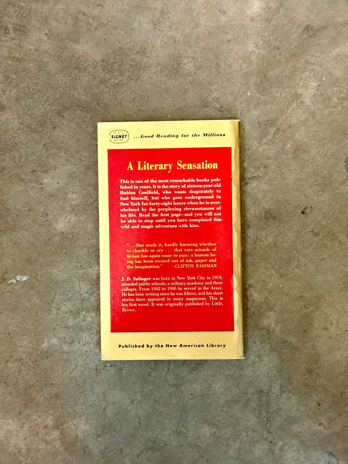 The Catcher in the Rye by J. D. Salinger (Signet D1667, 20th Printing, February 1962)