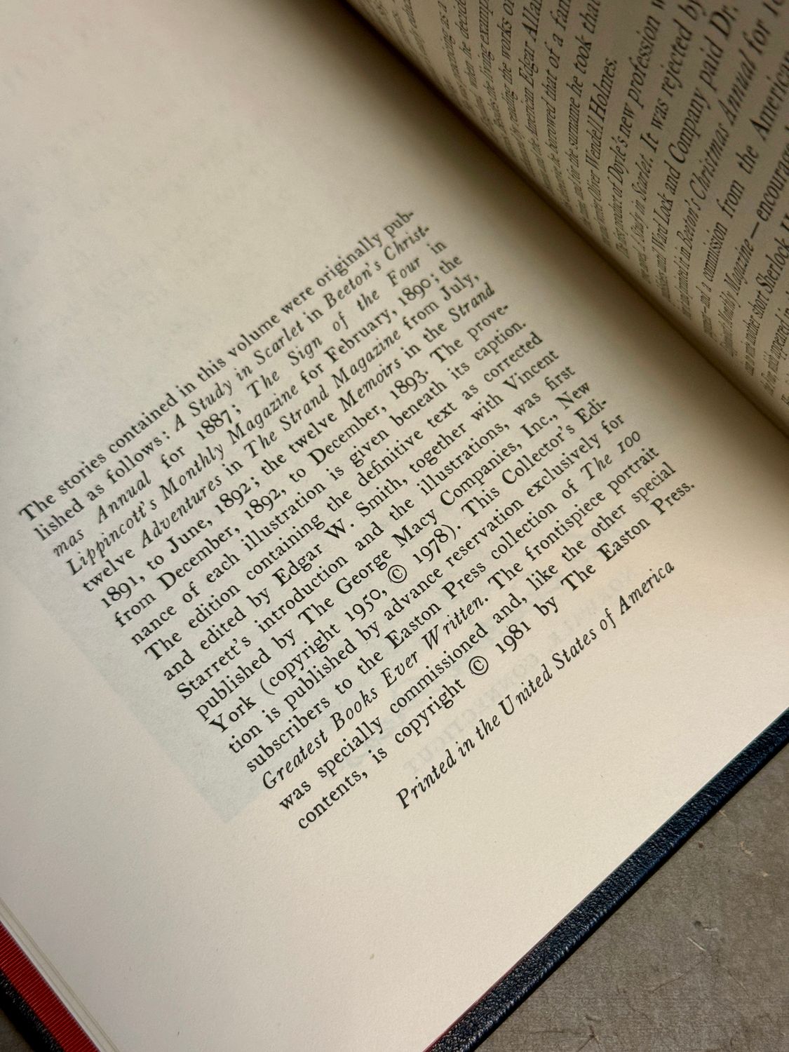 The Adventures of Sherlock Holmes by Sir Arthur Conan Doyle (Easton Press Collector’s Edition, 1981, Full Leather)
