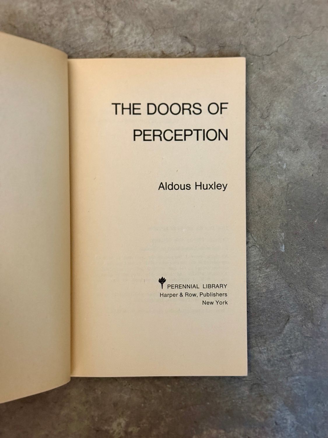 The Doors of Perception by Aldous Huxley (First Perennial Library Edition, 1970, Mass-Market Paperback)