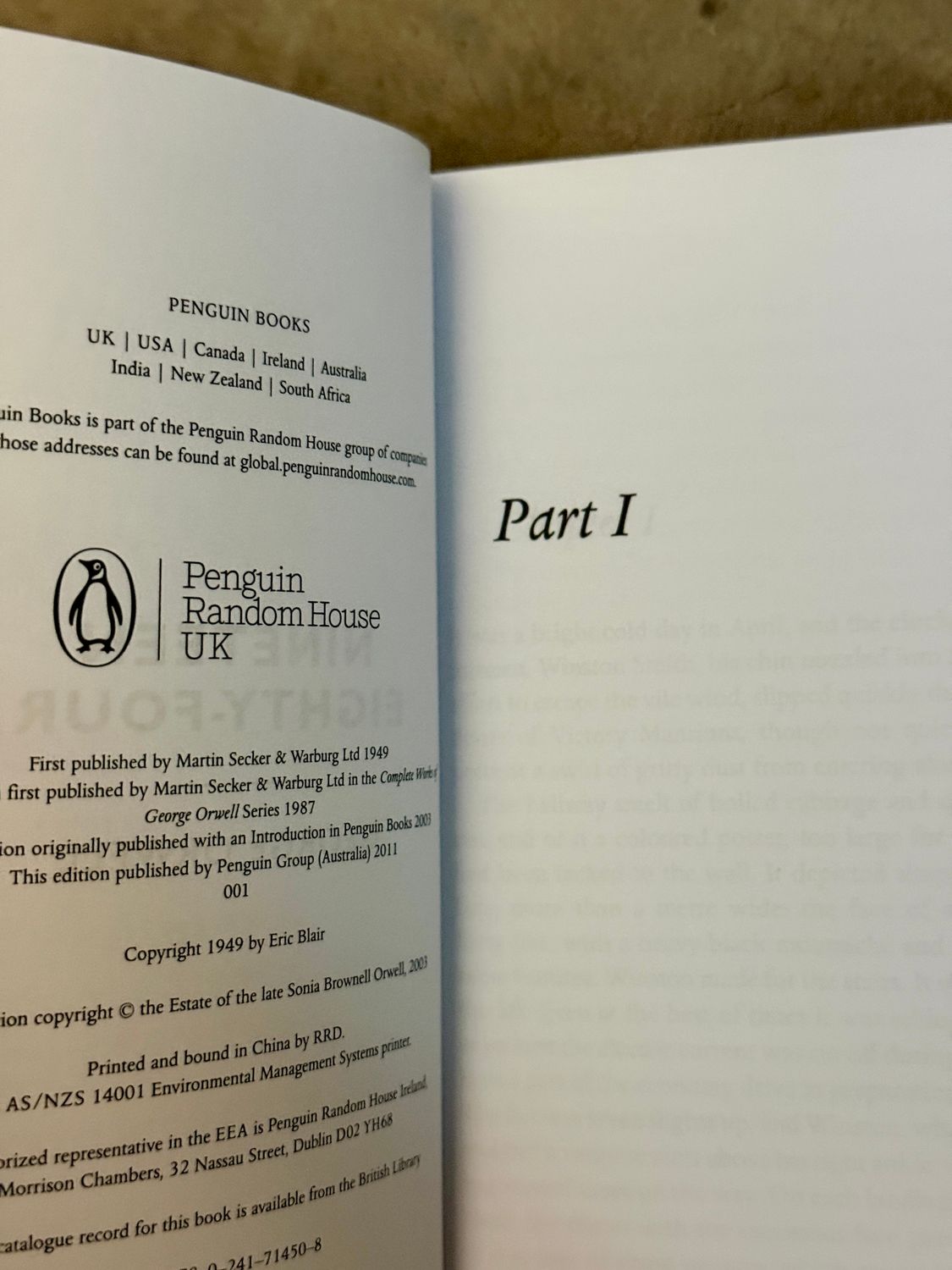 Nineteen Eighty-Four by George Orwell (Penguin Books Australia / T2 Special Edition Paperback)