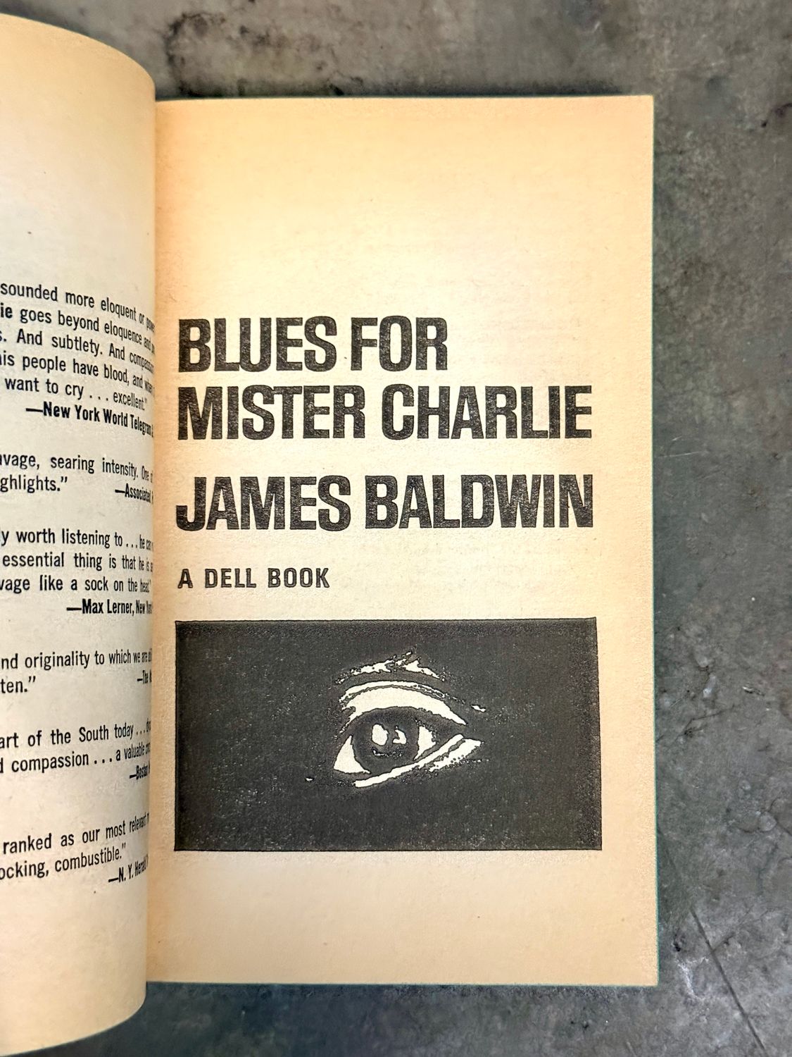 Blues for Mister Charlie by James Baldwin (Dell 0637 Vintage Mass-Market Paperback)