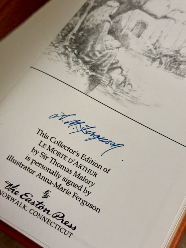 Le Morte d’Arthur by Sir Thomas Malory (Easton Press 2020 Signed Collector’s Edition, Anna-Marie Ferguson, COA)